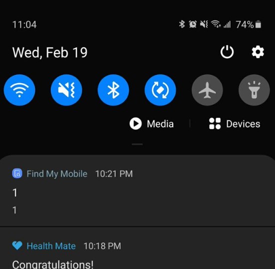 Samsung sending strange notification with a "1"